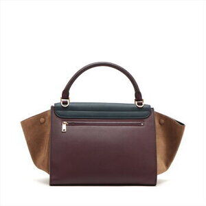 Celine Leather Tote Shoulder Trapeze Multicolor Handbag Bag